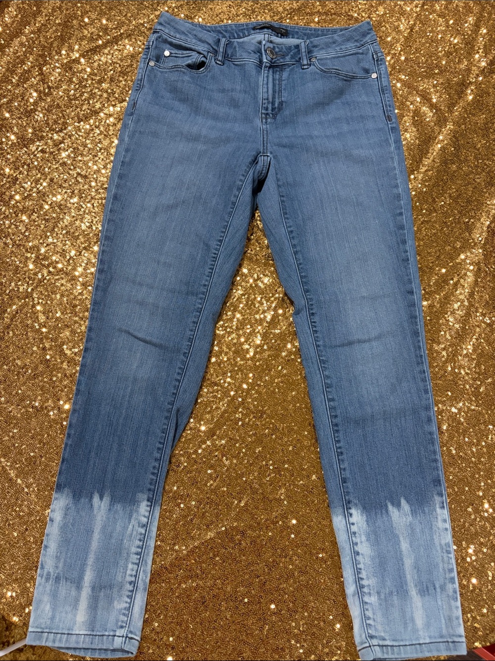 Simply Vera Vera Wang Blue Ombre-Hem Skinny Jeans